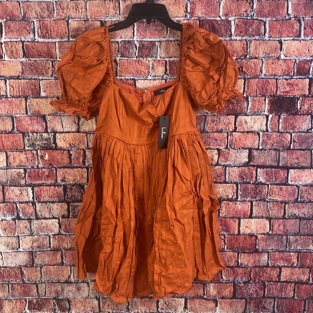 Lulus A Day in Paris Square Neck Puff Sleeve Babydoll Dress